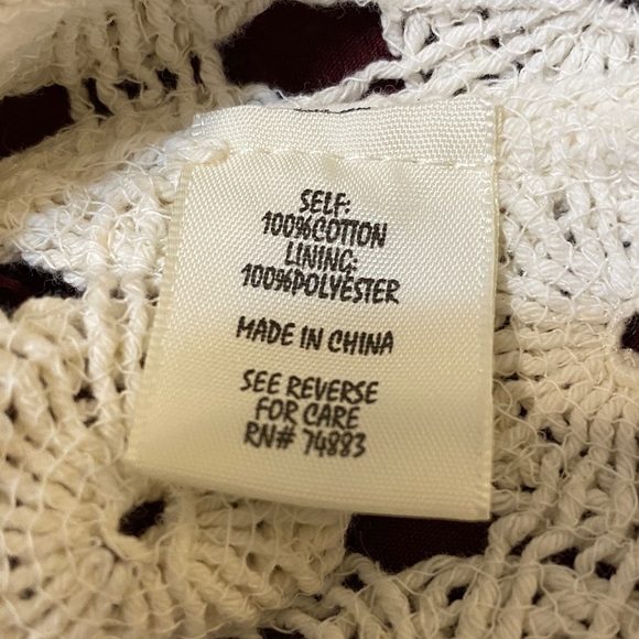 Adiva Cream Crochet Ruffle Blouse Large - Picture 6 of 9